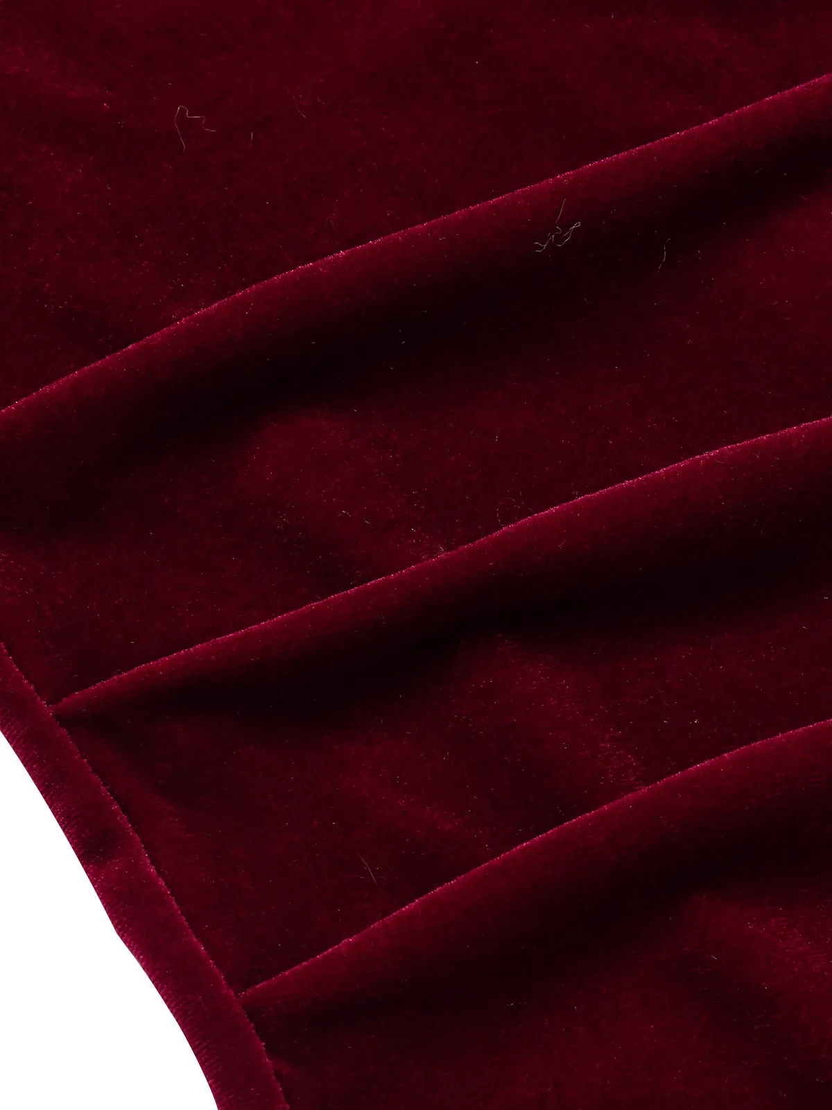 Wine Red 1930s Solid Velvet Mermaid Dress