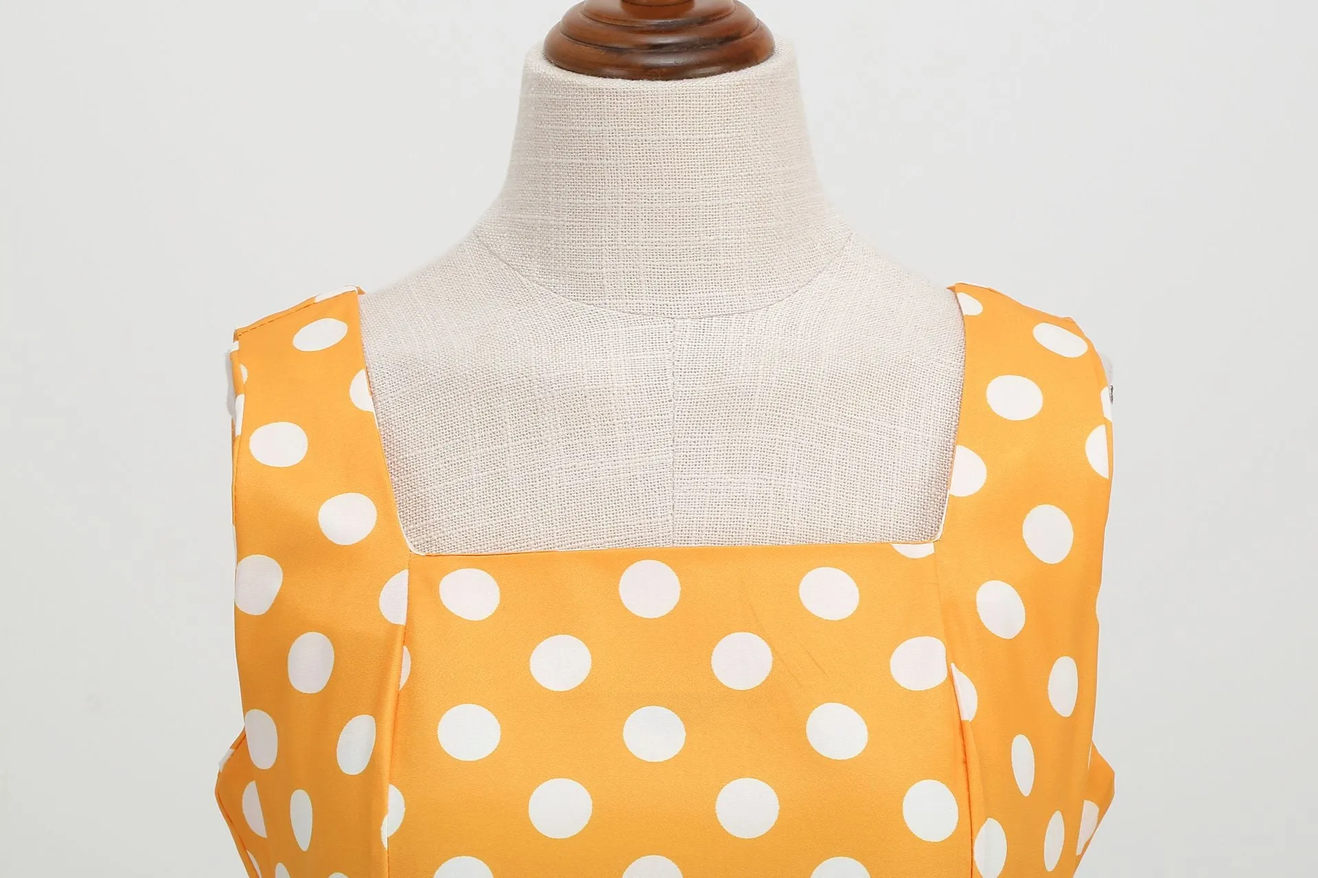 Women Vintage 50s 1950s Dress Square Neck A-line Polka Dot Rockabilly Swing Evening Party Cocktail Dresses