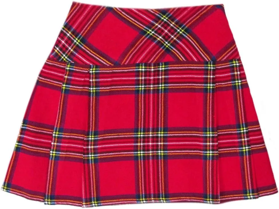 Womens 16.5 Inch Plaid Mini Kilt Billie Skirt Leather Buckled Straps